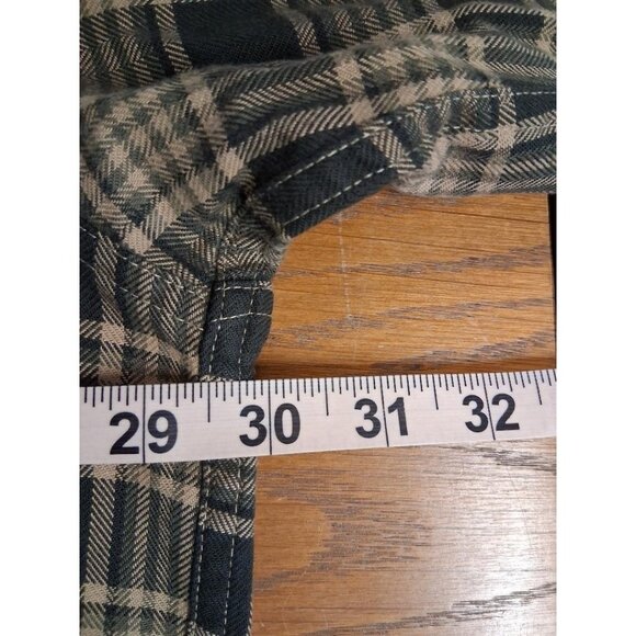 L.L.Bean Mens XXL-Tall Green & Beige Plaid Button-Up Long Sleeve Shirt 100% Cott - Picture 4 of 5